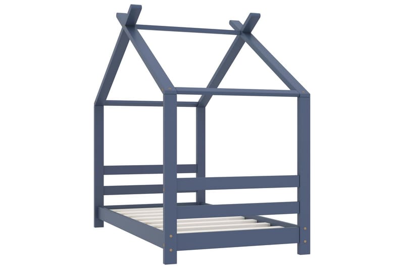 Lasten sängynrunko harmaa täysi mänty 70x140 cm - Huonekalut - Lasten kalusteet - Lastensängyt & juniorisängyt - Talosänky