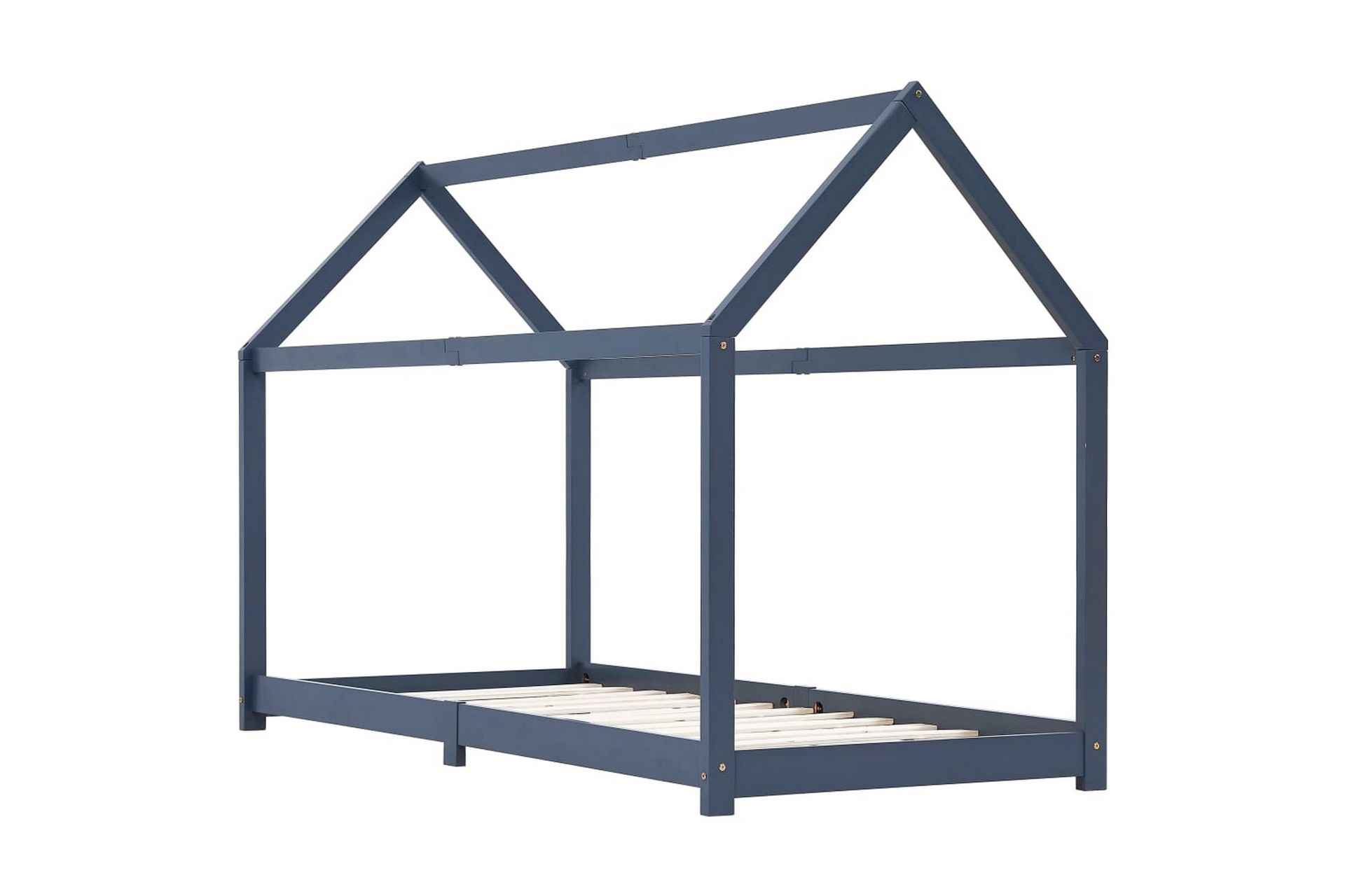 Lasten sängynrunko harmaa täysi mänty 90x200 cm - Harmaa - Huonekalut - Lasten kalusteet - Lastensängyt & juniorisängyt - Talosänky