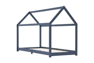 Lasten sängynrunko harmaa täysi mänty 90x200 cm - Harmaa - Huonekalut - Lasten kalusteet - Lastensängyt & juniorisängyt - Talosänky