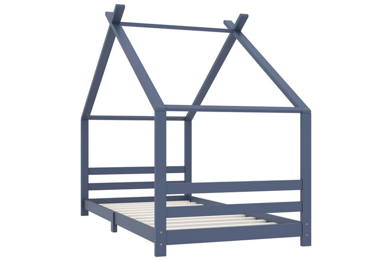 Lasten sängynrunko harmaa täysi mänty 90x200 cm - Huonekalut - Lasten kalusteet - Lastensängyt & juniorisängyt - Talosänky