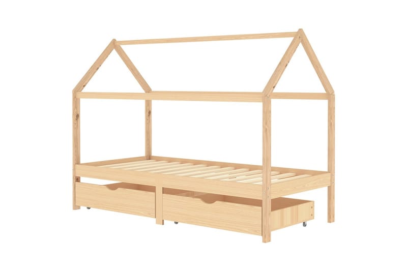 Lasten sängynrunko laatikoilla täysi mänty 90x200 cm - Huonekalut - Lasten kalusteet - Lastensängyt & juniorisängyt - Talosänky