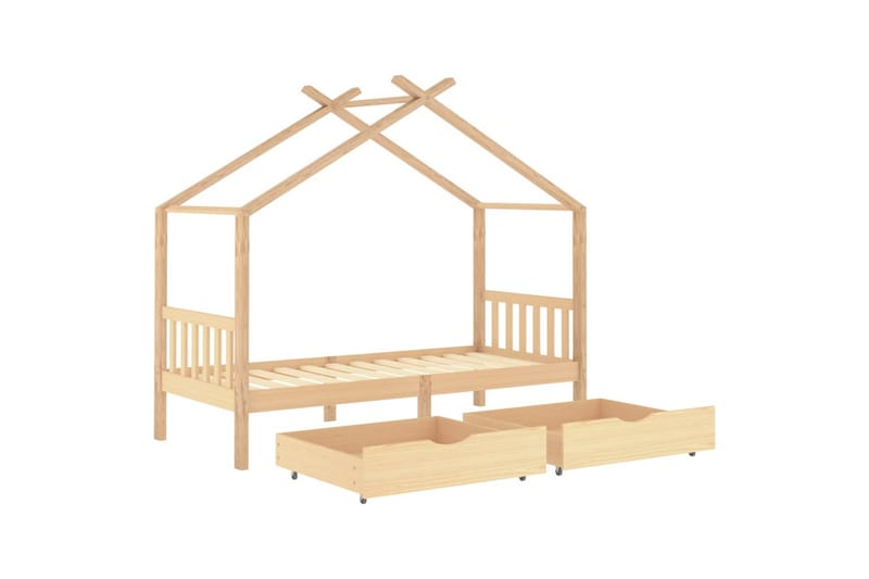 Lasten sängynrunko laatikoilla täysi mänty 90x200 cm - Huonekalut - Lasten kalusteet - Lastensängyt & juniorisängyt - Talosänky