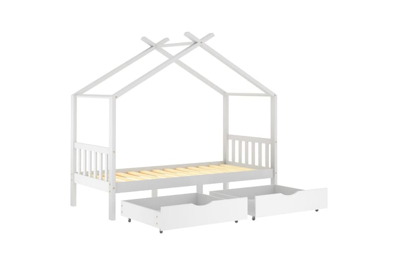 Lasten sängynrunko laatikoilla täysi mänty 90x200 cm - Huonekalut - Lasten kalusteet - Lastensängyt & juniorisängyt - Talosänky