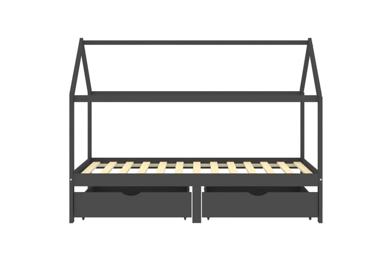 Lasten sängynrunko laatikoilla t.harmaa täysi mänty 90x200cm - Huonekalut - Lasten kalusteet - Lastensängyt & juniorisängyt - Talosänky