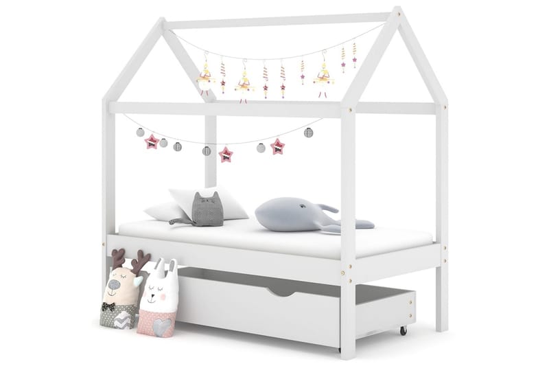 Lasten sängynrunko laatikolla täysi mänty 70x140 cm - Huonekalut - Lasten kalusteet - Lastensängyt & juniorisängyt - Talosänky