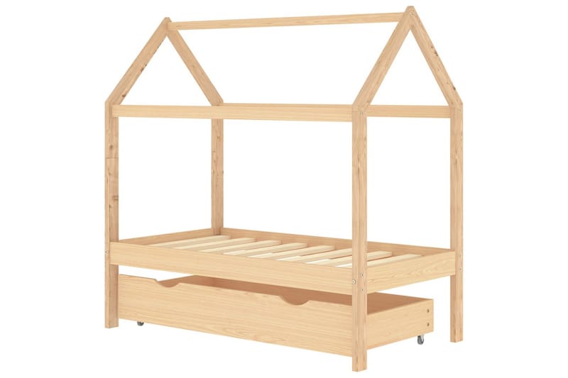 Lasten sängynrunko laatikolla täysi mänty 70x140 cm - Huonekalut - Lasten kalusteet - Lastensängyt & juniorisängyt - Talosänky