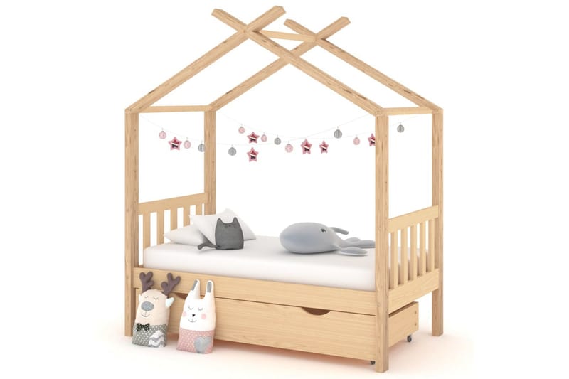 Lasten sängynrunko laatikolla täysi mänty 70x140 cm - Huonekalut - Lasten kalusteet - Lastensängyt & juniorisängyt - Talosänky