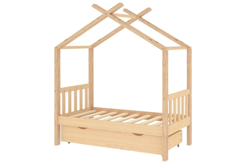 Lasten sängynrunko laatikolla täysi mänty 70x140 cm - Huonekalut - Lasten kalusteet - Lastensängyt & juniorisängyt - Talosänky