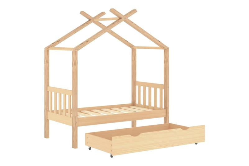 Lasten sängynrunko laatikolla täysi mänty 70x140 cm - Huonekalut - Lasten kalusteet - Lastensängyt & juniorisängyt - Talosänky