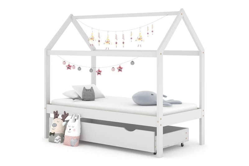 Lasten sängynrunko laatikolla täysi mänty 80x160 cm - Huonekalut - Lasten kalusteet - Lastensängyt & juniorisängyt - Talosänky