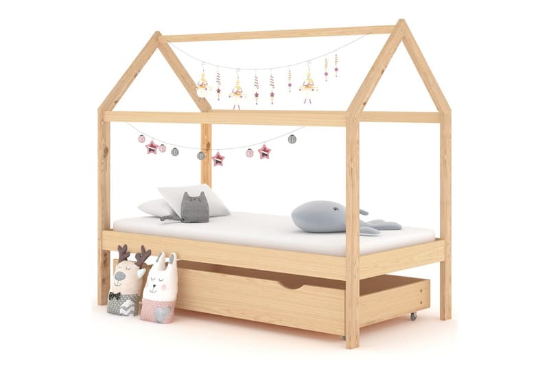 Lasten sängynrunko laatikolla täysi mänty 80x160 cm - Huonekalut - Lasten kalusteet - Lastensängyt & juniorisängyt - Talosänky