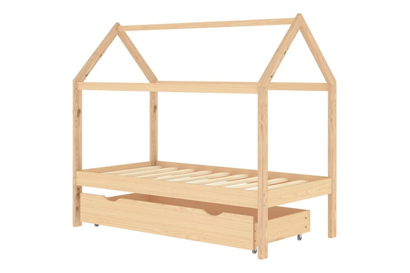 Lasten sängynrunko laatikolla täysi mänty 80x160 cm - Huonekalut - Lasten kalusteet - Lastensängyt & juniorisängyt - Talosänky