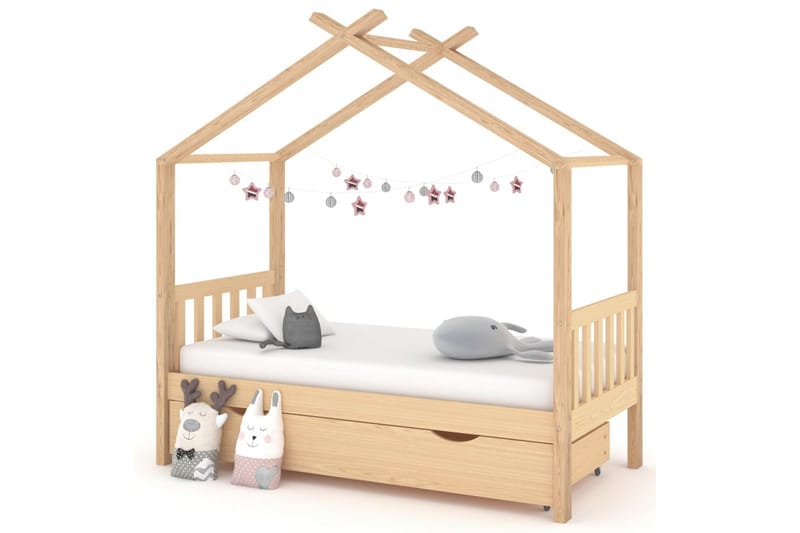Lasten sängynrunko laatikolla täysi mänty 80x160 cm - Huonekalut - Lasten kalusteet - Lastensängyt & juniorisängyt - Talosänky