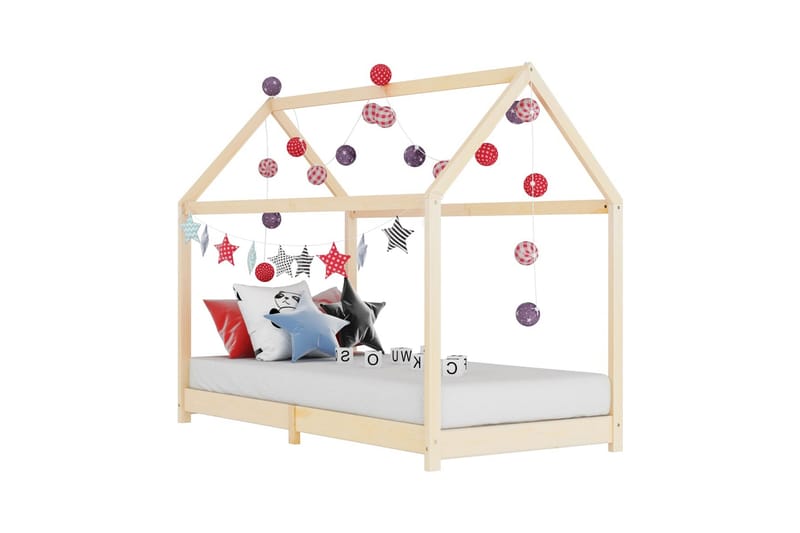 Lasten sängynrunko täysi mänty 70x140 cm - Ruskea - Huonekalut - Lasten kalusteet - Lastensängyt & juniorisängyt - Talosänky