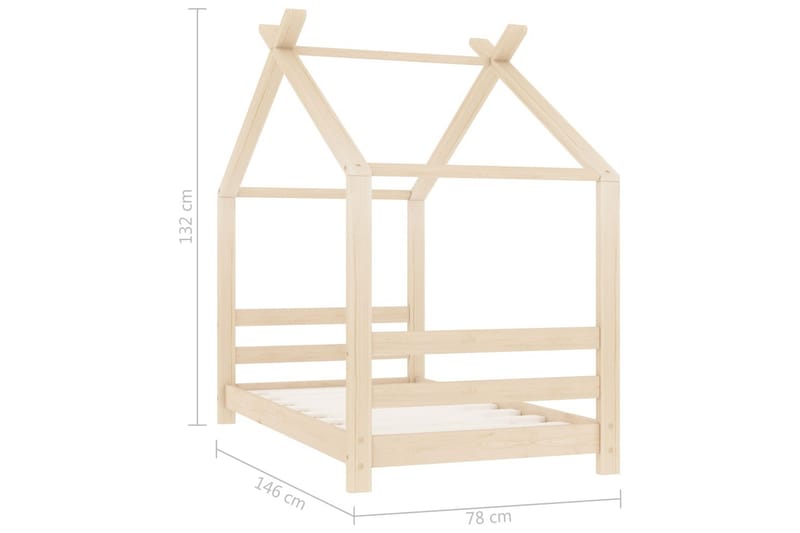 Lasten sängynrunko täysi mänty 70x140 cm - Huonekalut - Lasten kalusteet - Lastensängyt & juniorisängyt - Talosänky