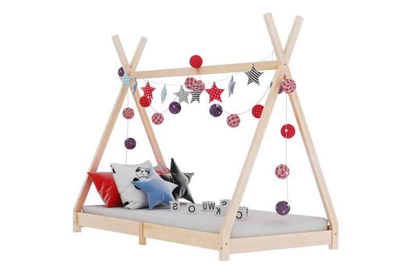 Lasten sängynrunko täysi mänty 80x160 cm - Ruskea - Huonekalut - Lasten kalusteet - Lastensängyt & juniorisängyt - Talosänky
