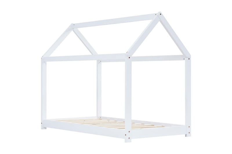 Lasten sängynrunko valkoinen täysi mänty 70x140 cm - Valkoinen - Huonekalut - Lasten kalusteet - Lastensängyt & juniorisängyt - Talosänky