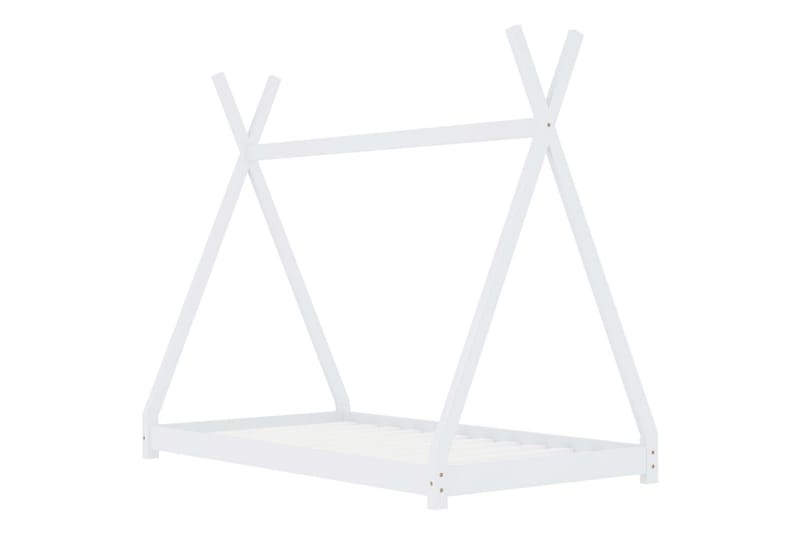 Lasten sängynrunko valkoinen täysi mänty 70x140 cm - Valkoinen - Huonekalut - Lasten kalusteet - Lastensängyt & juniorisängyt - Talosänky