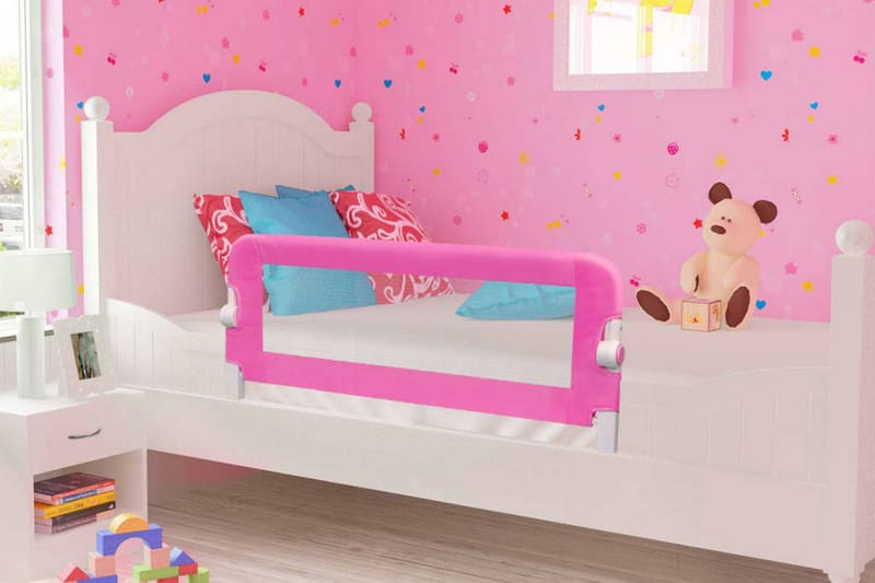 Turvalaita sänkyyn 2 kpl vaaleanpunainen 102x42 cm - Pinkki - Huonekalut - Lasten kalusteet - Lastensängyt & juniorisängyt