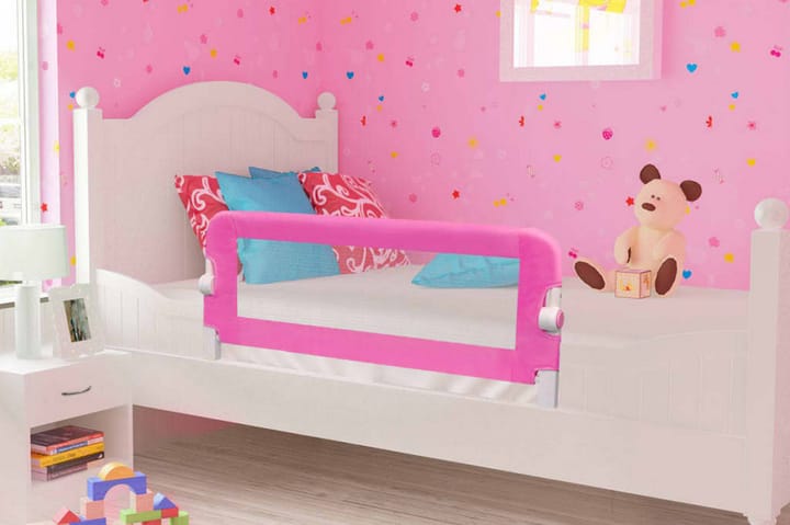 Turvalaita sänkyyn 2 kpl vaaleanpunainen 102x42 cm - Pinkki - Lastensängyt & juniorisängyt