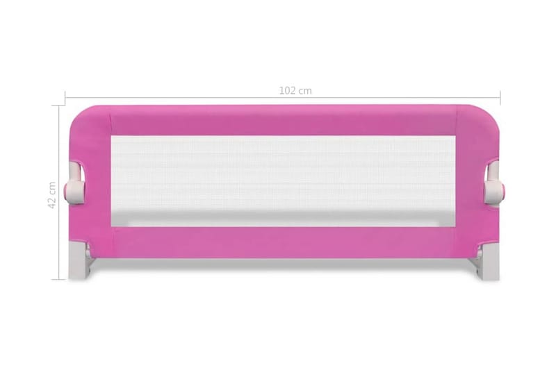 Turvalaita sänkyyn 2 kpl vaaleanpunainen 102x42 cm - Pinkki - Huonekalut - Lasten kalusteet - Lastensängyt & juniorisängyt