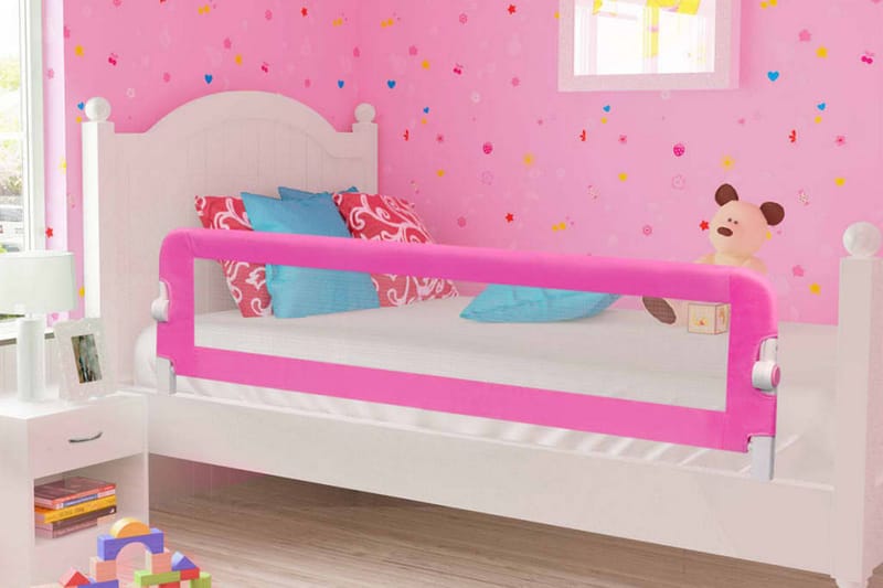 Turvalaita sänkyyn 2 kpl vaaleanpunainen 150x42 cm - Pinkki - Huonekalut - Lasten kalusteet - Lastensängyt & juniorisängyt