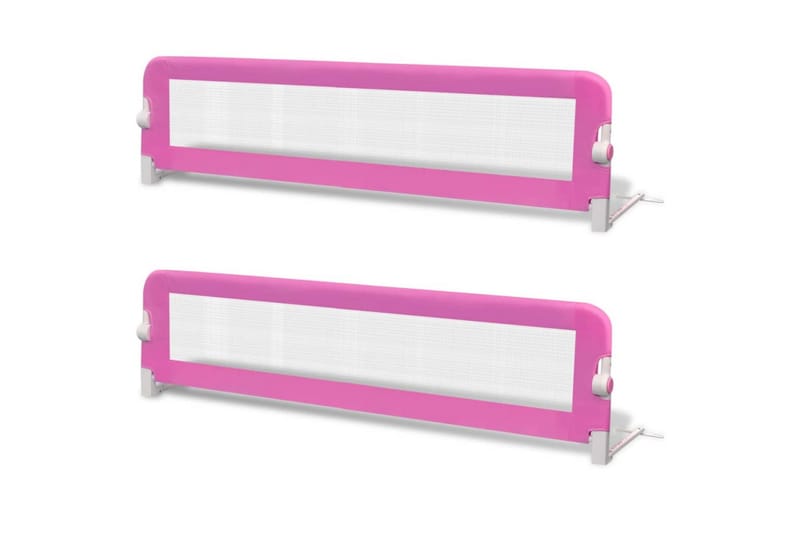 Turvalaita sänkyyn 2 kpl vaaleanpunainen 150x42 cm - Pinkki - Huonekalut - Lasten kalusteet - Lastensängyt & juniorisängyt