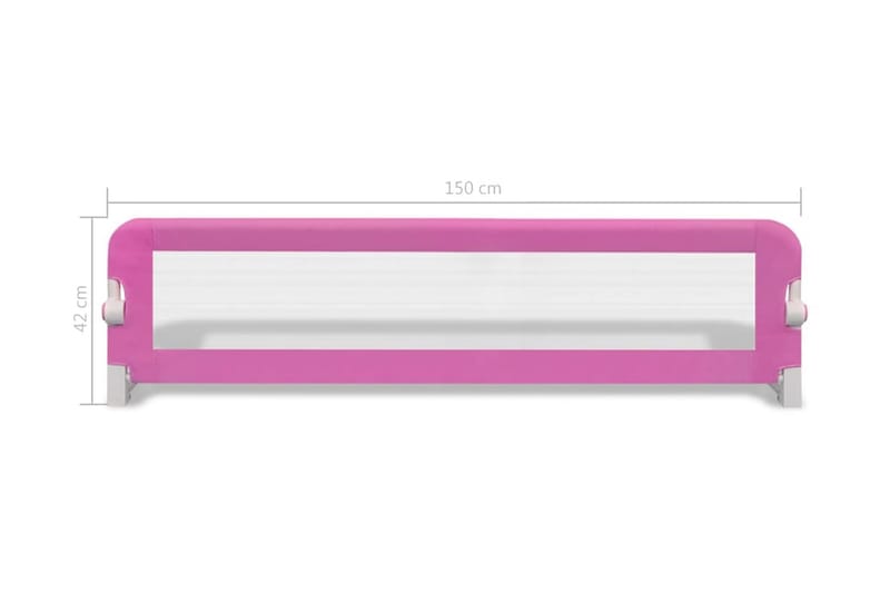 Turvalaita sänkyyn 2 kpl vaaleanpunainen 150x42 cm - Pinkki - Huonekalut - Lasten kalusteet - Lastensängyt & juniorisängyt