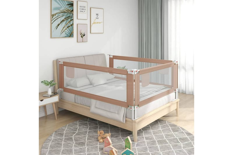 Turvalaita sänkyyn harmaanruskea 140x25 cm kangas - Taupe - Huonekalut - Lasten kalusteet - Lastensängyt & juniorisängyt