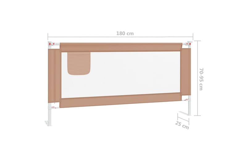 Turvalaita sänkyyn harmaanruskea 180x25 cm kangas - Taupe - Lastensängyt & juniorisängyt