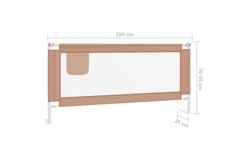 Turvalaita sänkyyn harmaanruskea 190x25 cm kangas - Taupe - Lastensängyt & juniorisängyt