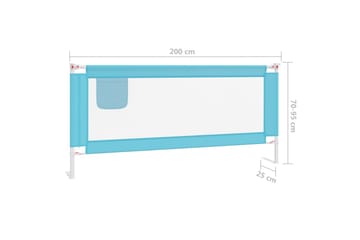 Turvalaita sänkyyn sininen 200x25 cm kangas - Sininen - Huonekalut - Lasten kalusteet - Lastensängyt & juniorisängyt