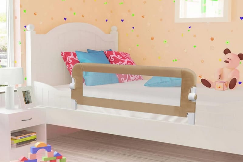 Turvalaita sänkyyn taupe 102x42 cm polyesteri - Ruskea - Huonekalut - Lasten kalusteet - Lastensängyt & juniorisängyt