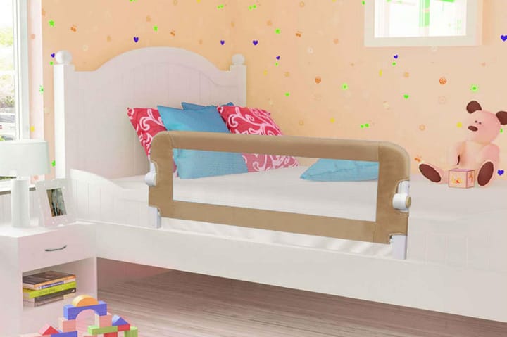 Turvalaita sänkyyn taupe 120x42 cm polyesteri - Ruskea - Lastensängyt & juniorisängyt