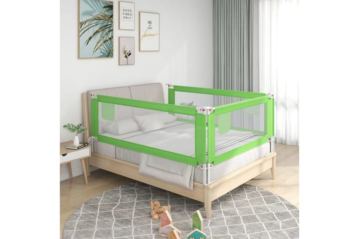 Turvalaita sänkyyn vihreä 180x25 cm kangas - Vihreä - Lastensängyt & juniorisängyt