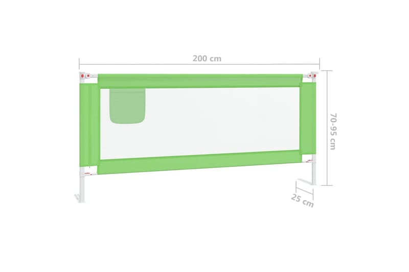 Turvalaita sänkyyn vihreä 200x25 cm kangas - Vihreä - Huonekalut - Lasten kalusteet - Lastensängyt & juniorisängyt