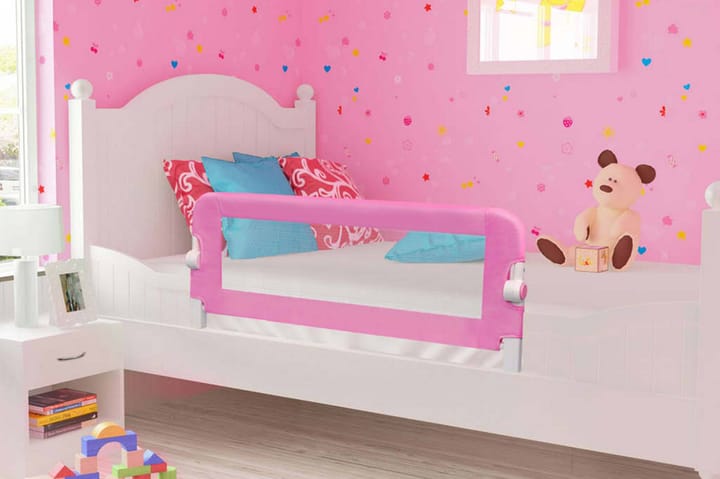 Turvalaita sänkyyn pinkki 120x42 cm polyesteri - Pinkki - Lastensängyt & juniorisängyt
