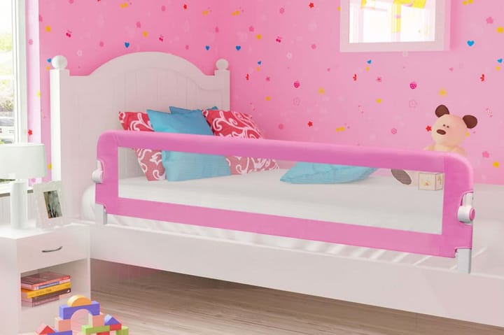 Turvalaita sänkyyn polyesteri 180x42 cm pinkki - Pinkki - Lastensängyt & juniorisängyt