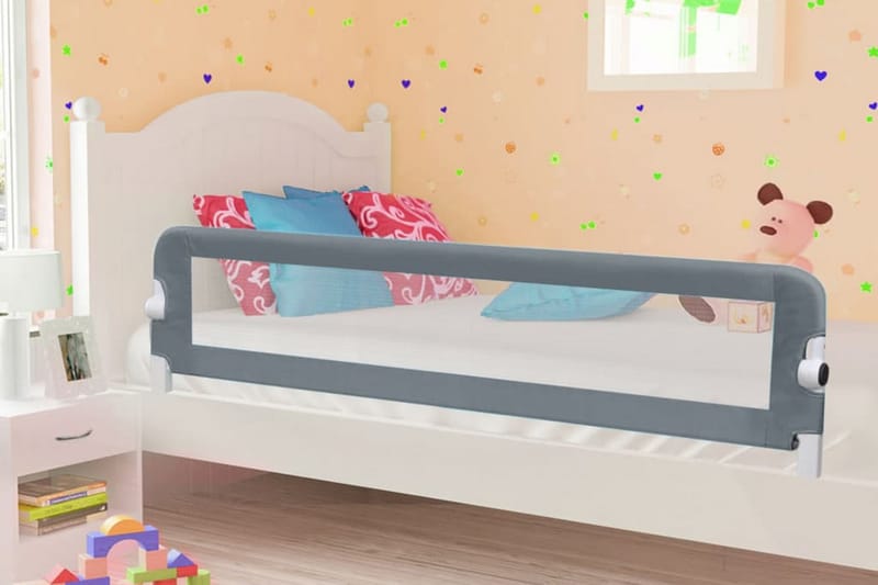 Turvalaita sänkyyn polyesteri 180x42 cm harmaa - Harmaa - Huonekalut - Lasten kalusteet - Lastensängyt & juniorisängyt