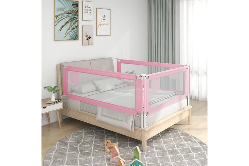 Turvalaita sänkyyn pinkki 150x25 cm kangas - Pinkki - Lastensängyt & juniorisängyt