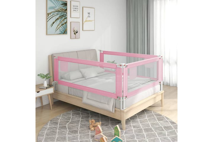 Turvalaita sänkyyn pinkki 100x25 cm kangas - Pinkki - Lastensängyt & juniorisängyt