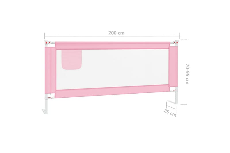 Turvalaita sänkyyn pinkki 200x25 cm kangas - Pinkki - Huonekalut - Lasten kalusteet - Lastensängyt & juniorisängyt
