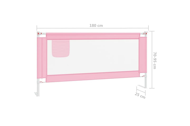 Turvalaita sänkyyn pinkki 180x25 cm kangas - Pinkki - Huonekalut - Lasten kalusteet - Lastensängyt & juniorisängyt