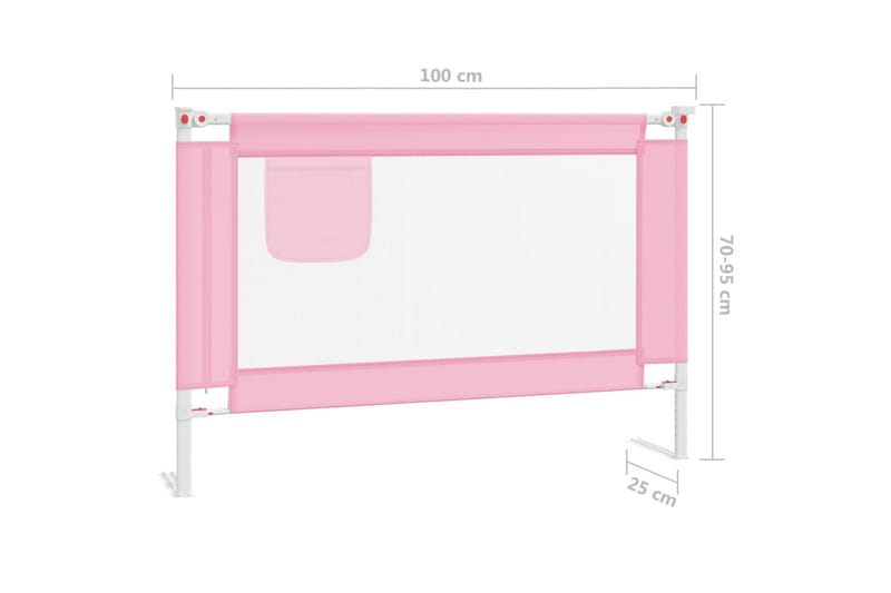 Turvalaita sänkyyn pinkki 100x25 cm kangas - Pinkki - Huonekalut - Lasten kalusteet - Lastensängyt & juniorisängyt