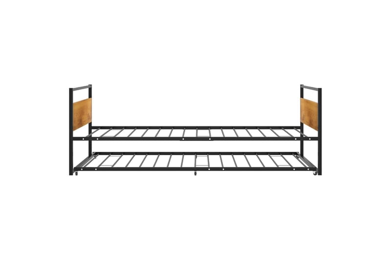 Ulosvedettävä sängynrunko musta metalli 90x200 cm - Musta - Tavallinen lastensänky - Lastensängyt & juniorisängyt