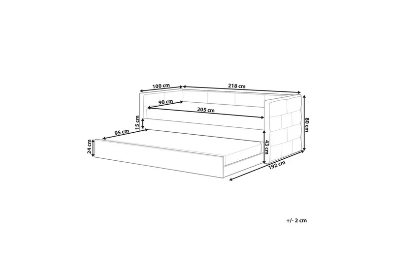 Vedettävä sänky Chavonne - Musta - Huonekalut - Lasten kalusteet - Lastensängyt & juniorisängyt - Tavallinen lastensänky