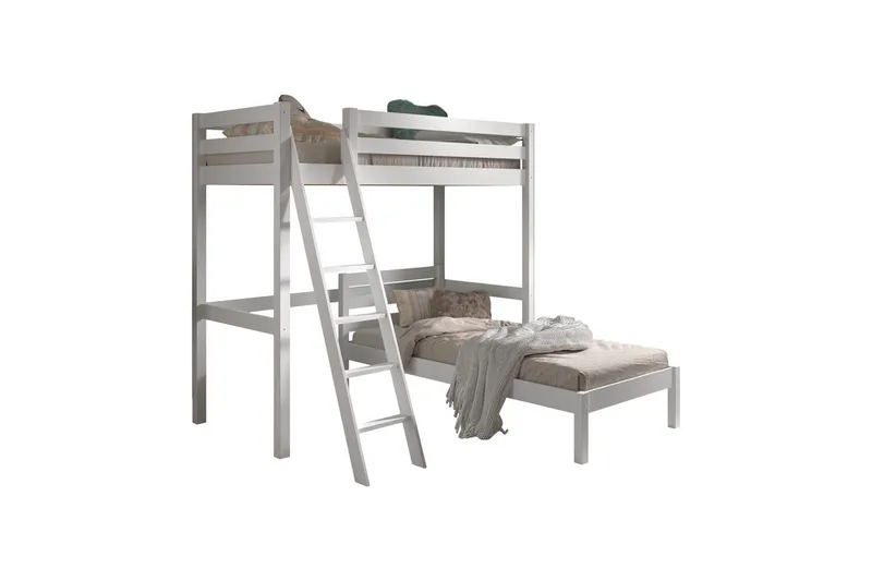 Yhden hengen sänky ja yhteensopiva rullattava sälepohja Pino Mezzanine 90 x 200 cm, 90 x 200 cm