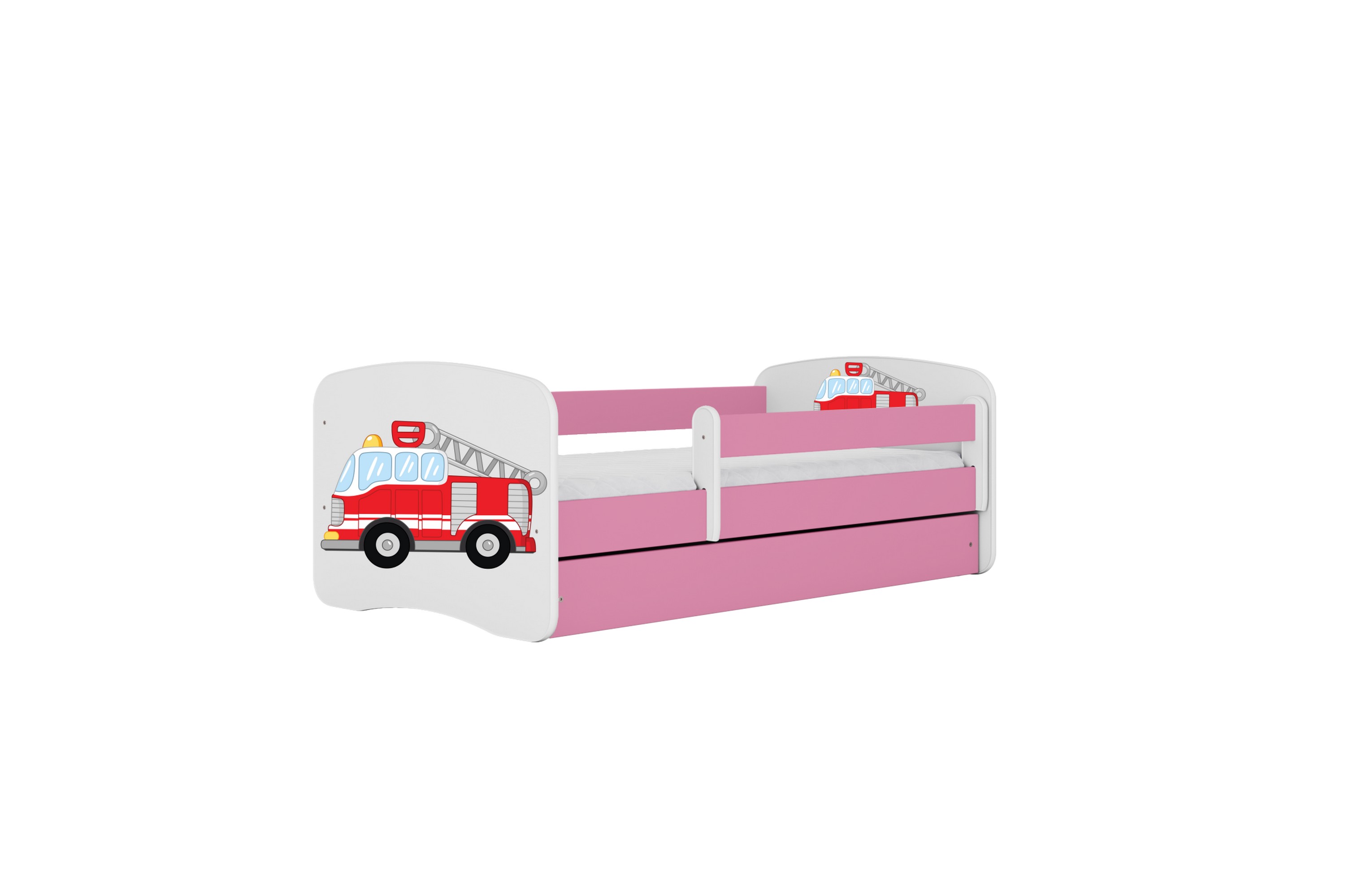 Lastensänky Paloauto 180x80 cm Runko Vaaleanpunainen - Babydreams