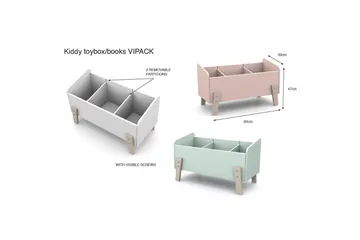 Säng med sängbord Skyddsrail Leksakslåda Vipack Kiddy Vipack Pink - Huonekalut - Lasten kalusteet - Lasten huonekalusetti