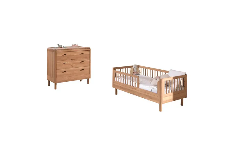 Spjälsäng med byrå Jaxx Forrest Jaxx oak - Huonekalut - Lasten kalusteet - Lasten huonekalusetti
